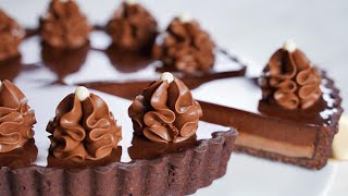 컵 계량 초코 무스 타르트 만들기 Beautiful Chocolate Mousse Tart Recipe Chocolate Tart [upl. by Kcirrez703]