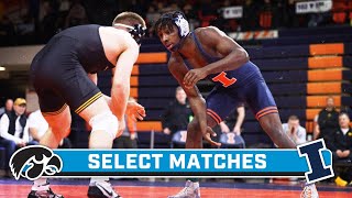 Select Matches Iowa at Illinois  Big Ten Wrestling  12624 [upl. by Yirinec]