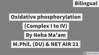 Oxidative phosphorylation  Bilingual  CSIR NET Life Sciences  Msc  Respiration  Bioenergetics [upl. by Campbell563]