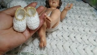 Zapatitos o mocasines para niño Dios a crochet [upl. by Nivi]