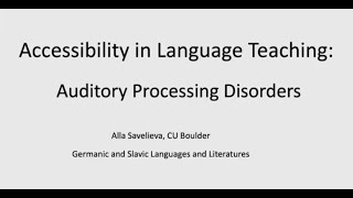 Accessibility in Language Auditory Processing Disorder [upl. by Bertle506]