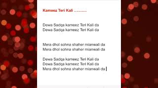 kameez Teri Kali Lyrics  Speech of democracy 20 [upl. by Adleme]