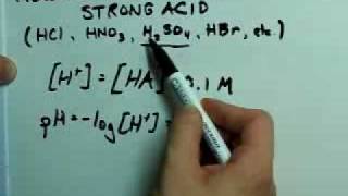 Calculate pH of a Strong Acid [upl. by Ellerihs]