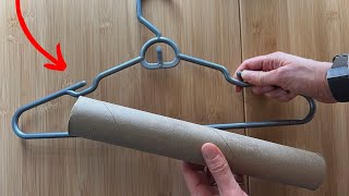 Slide a paper towel roll onto a hanger this is BRILLIANT [upl. by Celin69]