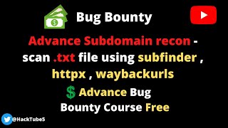 Advance Subdomain recon  scan txt file using subfinder  httpx  waybackurls [upl. by Pavlish]