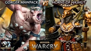 Warcry 20 Battle Report Gorger Mawpack vs Horns of Hashut [upl. by Ursal295]