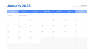 PowerPoint Calendar Template 2023 Free Download [upl. by Idisahc]