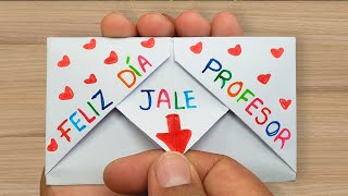 Tarjeta con mensaje secreto para el día del maestroprofesor😘SURPRISE MESSAGE CARD FOR TEACHERS DAY [upl. by Radley]