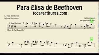 Fur Elise by Beethoven Sheet Music for Cello Bassoon Trombone Tube in bass clef [upl. by Amitarp614]