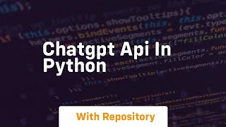 Chatgpt api in python [upl. by Atinaw]