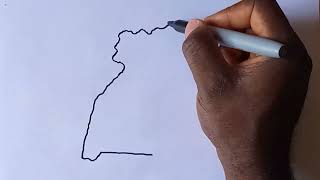 How To Draw Map Of Uganda [upl. by Imoan]