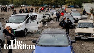 Ukraine footage shows aftermath of deadly Russian strike on civilian convoy [upl. by Canica]