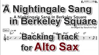 A Nightingale Sang in Berkeley Square  Backing Track with Sheet Music for Alto Sax [upl. by Irovi40]