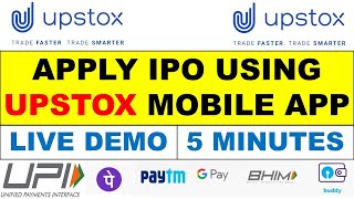 APPLY IPO USING UPSTOX MOBILE APP  APPLY IPO USING UPI IN UPSTOX  UPI APP से IPO APPLY करे UPSTOX [upl. by Nanji]