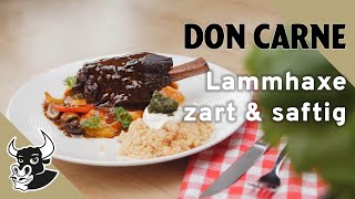 Geschmorte Lammhaxe  saftig amp zart  Rezept  DON CARNE [upl. by Carilla557]