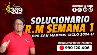 SOLUCIONARIO SEMANA 1  PRE SM 2024 II RM [upl. by Earl]