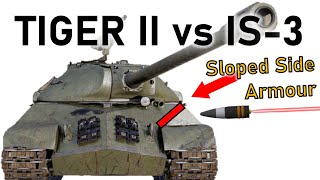 TIGER II vs IS3  Side Armour Stronger than Most Frontal Armour  Armour Penetration Simulation [upl. by Nowd]