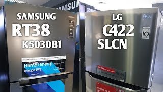 Compare Kulkas Samsung RT38K5030B1 VS LG 422SLCN 2 Pintu Inverter  Review Kulkas idaman [upl. by Simonette]