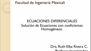 Ecuaciones Diferenciales Solucion de Ecuaciones con Coeficientes Homogeneos [upl. by Noonberg]