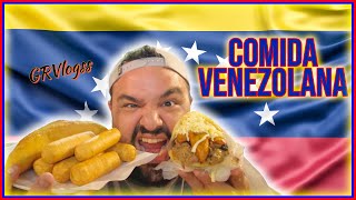 COMIENDO AREPA Y EMPANADA VENEZOLANA [upl. by Sitnerp]