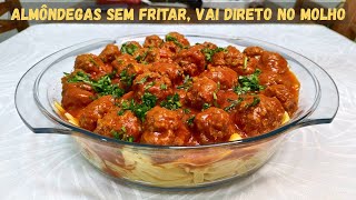 ALMÔNDEGAS AO MOLHO SEM FRITURA MACARRÃO PERFEITO [upl. by Inaj]