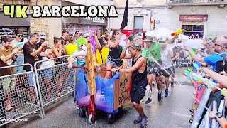 Carrera de Carretillas del Poble Sec  Guerra de Agua  Barcelona Spain 2024 [upl. by Modestia]