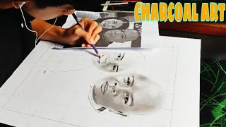 HOW TO START CHARCOAL DRAWING artwork charcoaldrawing verysatisfying talent [upl. by Schlosser206]