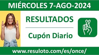 Resultado del sorteo Cupon Diario del miercoles 7 de agosto de 2024 [upl. by Leelaj]