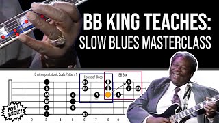 BB King Teaches How to Solo Over a Blues Progression Animated Fretboard Guitar Lesson fretLIVE [upl. by Naerda587]