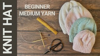 How To Knit A Worsted Weight Hat For Beginners Knitting In The Round Video Tutorial [upl. by Jabez]