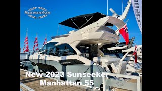 2023 Sunseeker Manhattan 55 Flybridge Motor Yacht Brand New Full WalkThru Tour  Now Sold [upl. by Yniffit430]