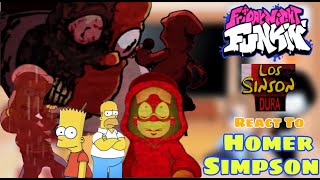 Homer VS Bart amp Lyrics  Fnf React To Duras Eternal Madness The Simpsons Aethos [upl. by Bornie]