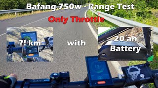 Bafang 750W no pedaling only throttle range test [upl. by Strade]