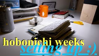 set up my hobonichi weeks process  hobonichiweeks [upl. by Oinolopa]