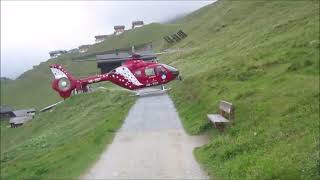 Rettungshubschrauber landet auf einen Spazierweg auf der Belalp in der Schweiz 2010 [upl. by Arakawa]