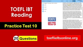 TOEFL iBT Reading Practice Test 10 with Answers IMPROVE your TOEFL iBT Score [upl. by Platt]