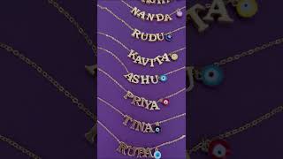 Custom Name Necklace Designs  Personalized Jewelry  Evil Eye Name Pendant Chains [upl. by Dickie]