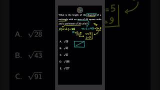 ACT Math  Geometry 📐  Diagonal of a Rectangle 🃏 [upl. by Chane425]