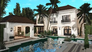 Building a Realistic Mediterranean Mansion in Bloxburg My Best Build Yet [upl. by Eruza]