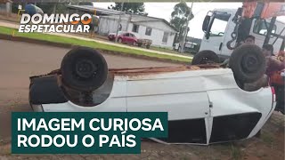 Acompanhe o mistério do carro de capotou ‘sozinho’ no Paraná [upl. by Hedelman]