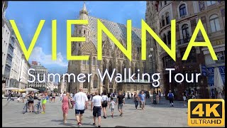 Vienna Austria Summer Walking Tour 4K Ultra HD [upl. by Adnuhsar252]