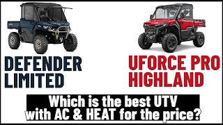 CFMOTO U10 PRO HIGHLAND VS CAN AM DEFENDER LTD  features and price [upl. by Ezar]