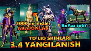 34 YANGILANISH SUPER SKINLARI KNYAZ SETI TENCENT COME BACK [upl. by Eicyac]