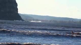 Surfing on Pittwater inside Barrenjoey Headland  June 2016 [upl. by Bocaj]