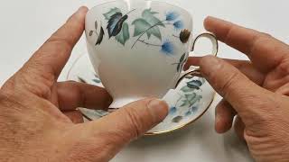 Colclough Doulton Linden 8162 China C shape Teacup Cup amp Saucer 19651997 [upl. by Bigelow]