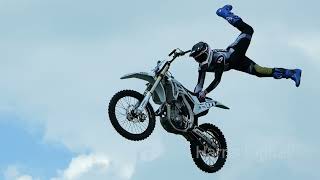 No hands in midair Bolddog FMX Team at the 2024 Herts County Show stuntbike [upl. by Veron623]