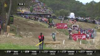 Jeffrey Herlings passes Dylan Ferrandis MXGP of Spain MX2 Race 1  motocross [upl. by Meryl]