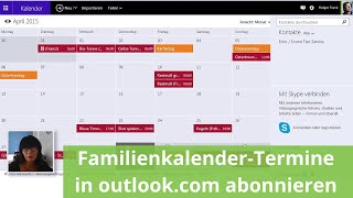 FamilienkalenderTermine in Outlookcom abonnieren FAMANICE PRO [upl. by Dachy]