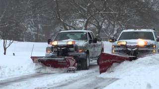 2016 Chevy Silverado HD 2500 Diesel and 2004 ford f 250 Diesel Western snow plowing [upl. by Phira]