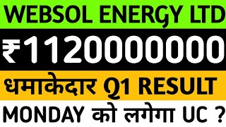 Websol Energy System Share News  Websol Energy System Share Latest News  Websol Energy Q1 Result [upl. by Eimmit]